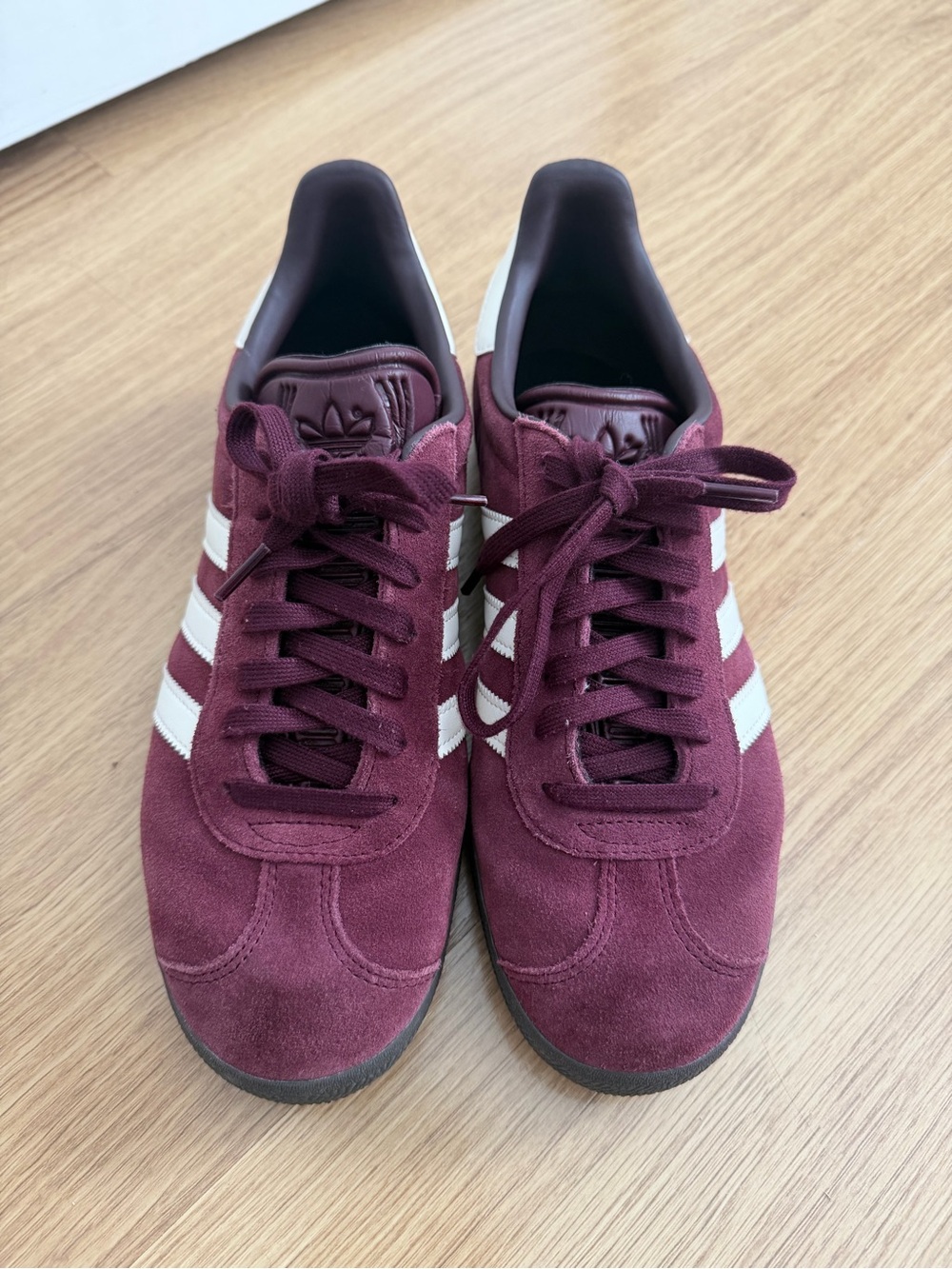adidas Gazelle Suede Sneakers in Burgundy and White